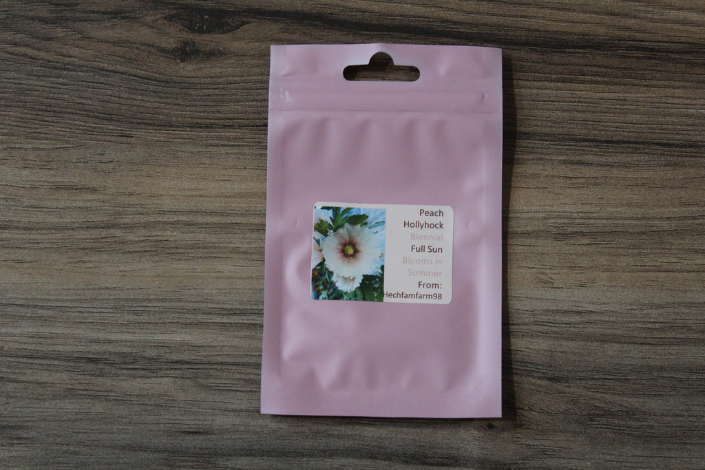 Hollyhock Seeds - Peach
