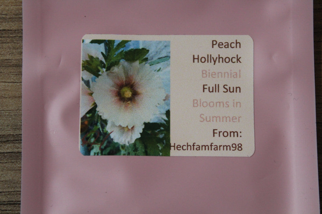 Hollyhock Seeds - Peach