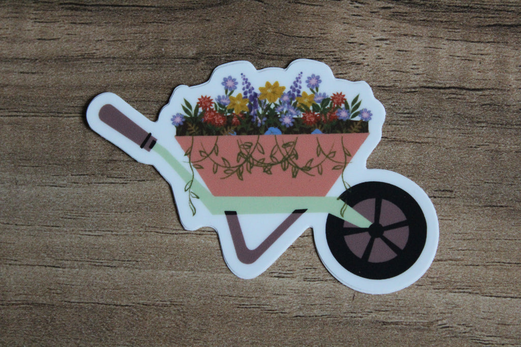 Garden Wheelbarrow Vinyl Sticker