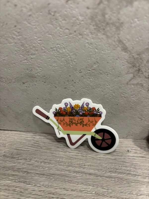 Garden Wheelbarrow Vinyl Sticker
