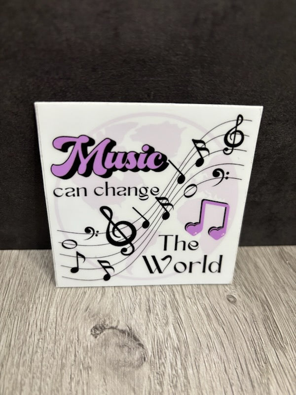 Music Can Change the World Vinyl Sticker